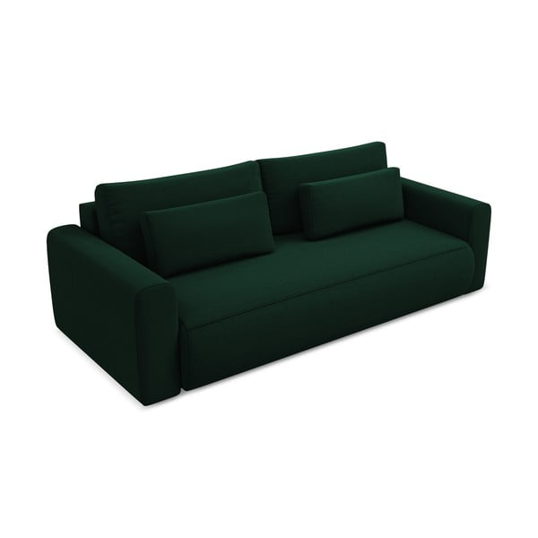 Zelena baršunasti sklopiva/s prostorom za odlaganje sofa 238 cm Kapua – Makamii-image-2
