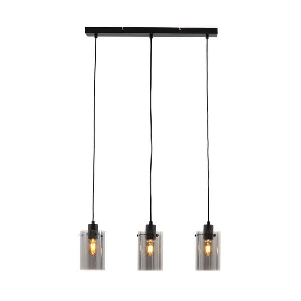 Crna stropna svjetiljka sa staklenim sjenilom 65x12 cm Vancouver - Light & Living