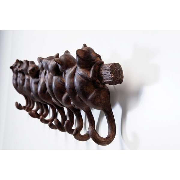 Smeđa zidna vješalica Kare Design Cats-image-3