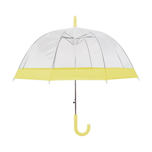 Prozirni štap kišobran s automatskim otvaranjem Ambiance Pastel Yellow, ⌀ 85 cm