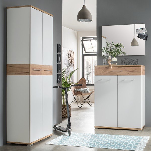 Bijeli ormarić za cipele u dekoru hrasta s ladicama Topix – Germania-image-4