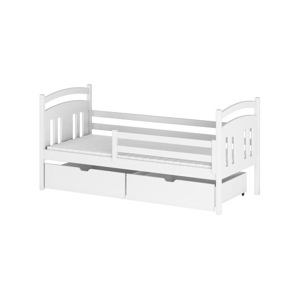 Bijeli dječji krevet od borovine s prostorom za pohranu 70x160 cm Kate - Lano Meble