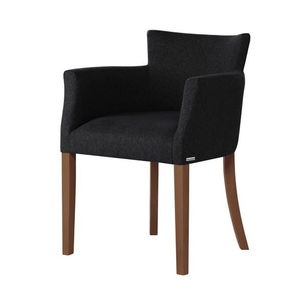 Crna stolica s tamnosmeđim nogama od bukve Ted Lapidus Maison Santal