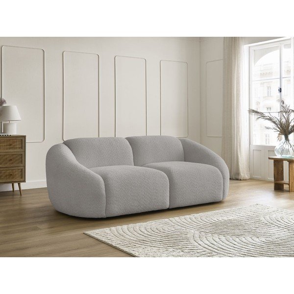 Svijetlo siva sofa od bouclé tkanine 230 cm Tina – Bobochic Paris-image-4