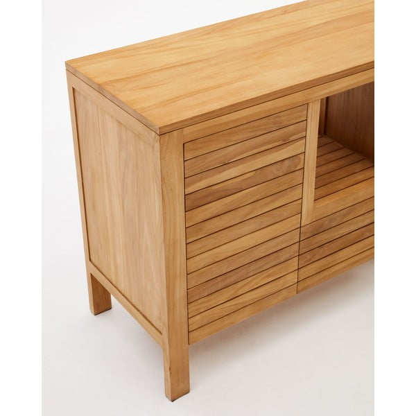 Nizak ormarić za ispod umivaonika od masivne tikovine u prirodnoj boji 120x80 cm Neria – Kave Home-image-4