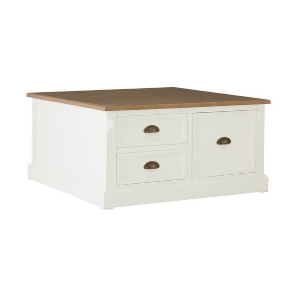 Bijeli stolić za kavu u dekoru jelke 90x90 cm Hardwick – Premier Housewares