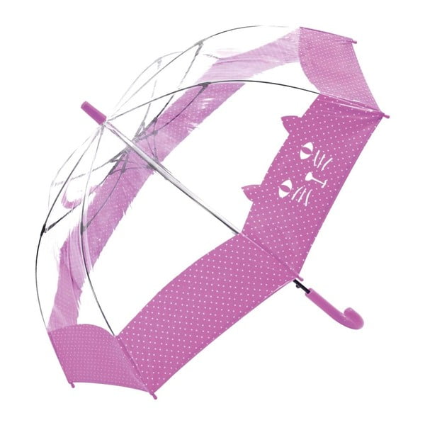Dječji prozirni štap kišobran s ružičastim detaljima Birdcage Chat, ⌀ 74 cm