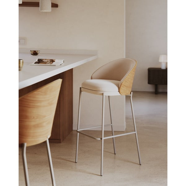 Bež/u svijetloj prirodnoj boji barska stolica (visine sjedala 77 cm) Eamy – Kave Home-image-1