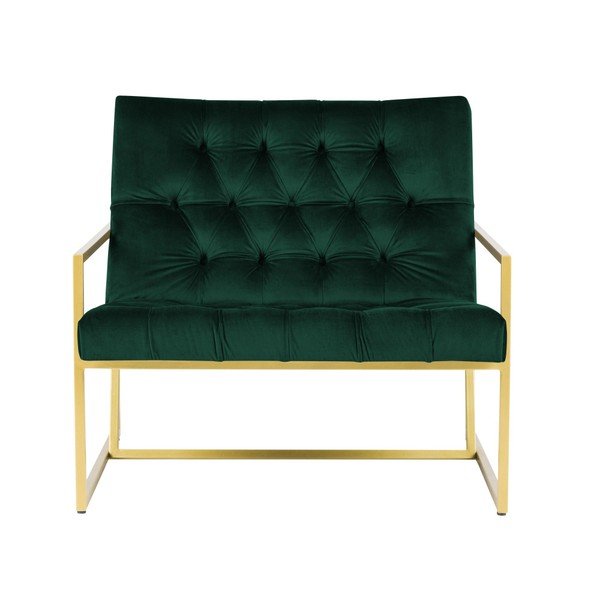 Zelena fotelja s dizajnom u zlatnoj boji Mazzini Sofas Bono-image-2