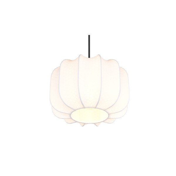 Bijela metalna viseća svjetiljka s tekstilnim sjenilom ø 25 cm Madleine – Reality-image-4