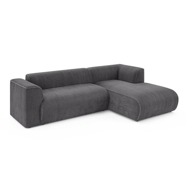 Tamno siva kutna garnitura od samta (s desnim kutom/s ležaljkom) Merid  – Ropez-image-2