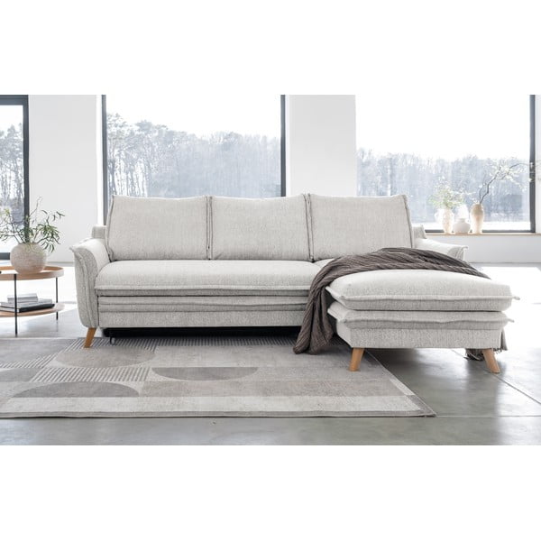 Bež sklopiva kutna garnitura (s desnim kutom) Charming Charlie – Miuform-image-1