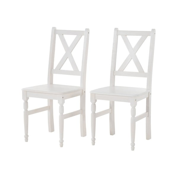 Set od 2 bijele stolice za blagovanje od masivnog bora Støraa Normann