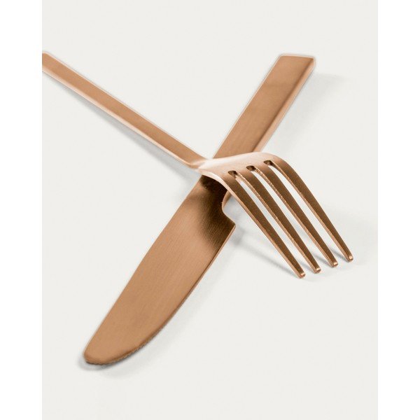 Pribor 16 kom od nehrđajućeg čelika u bakrenoj boji Kelda – Kave Home-image-2