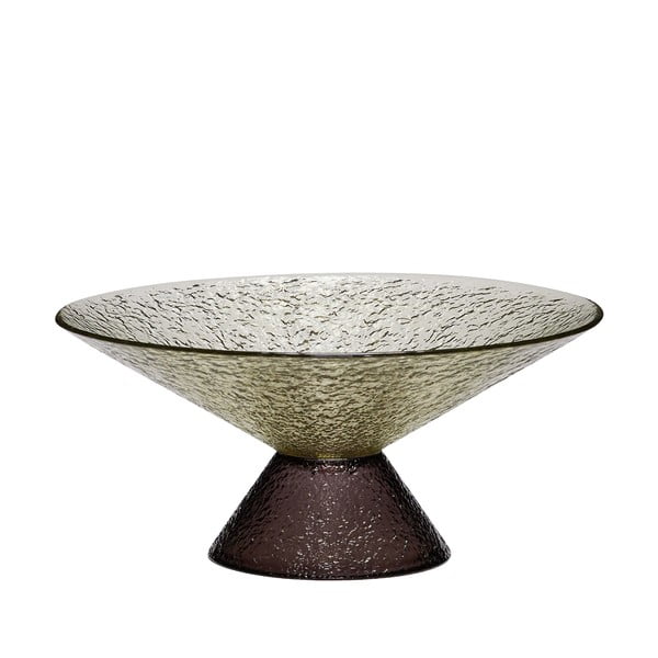 Zelena/smeđa staklena zdjela za voće ø 25 cm Bonbon – Hübsch
