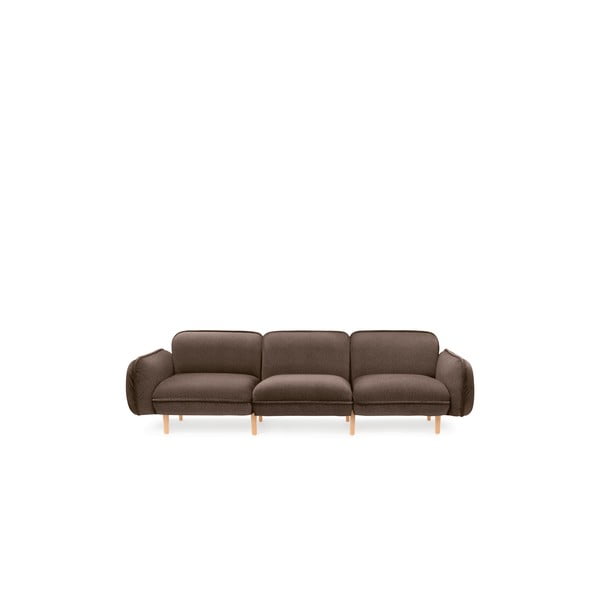 Tamno smeđa sofa od bouclé tkanine 264 cm Bean – EMKO
