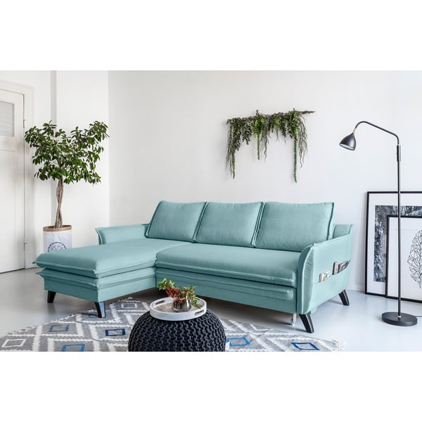 Svijetloplava kutna gatnitura na razvlačenje Miuform Charming Charlie, lijevi kut-image-3