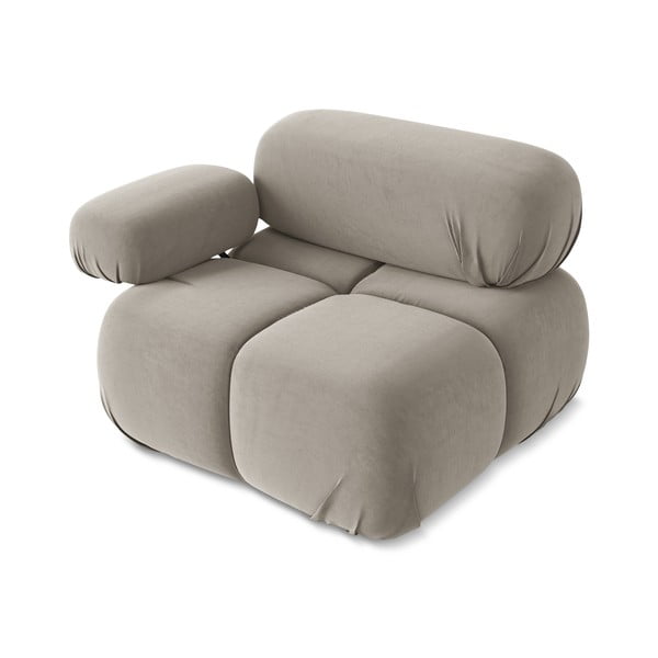 Bež baršunasti modularna sjedeća garnitura (s lijevim kutom) Lokua – Makamii-image-3