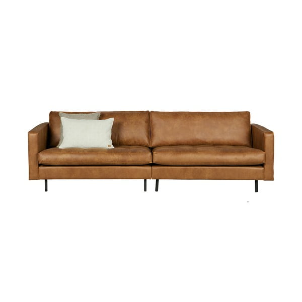 Smeđa sofa od imitacije kože 277 cm Rodeo – WOOOD-image-2