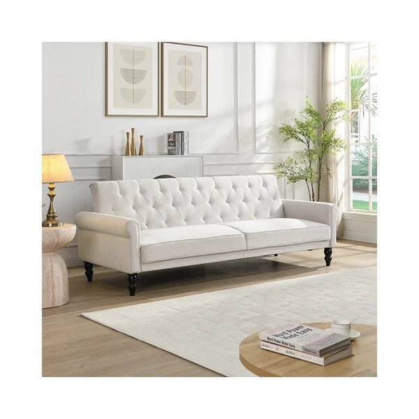 Krem podesiva/sklopiva sofa 222 cm Tyne – Støraa-image-1