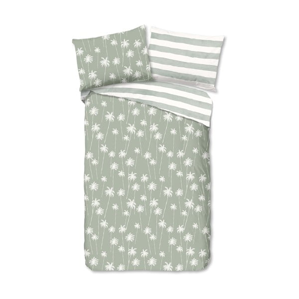 Svijetlo zelena pamučna posteljina za krevet za jednu osobu 140x200 cm - Good Morning