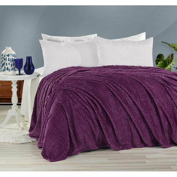 Ljubičasti prekrivač za bračni krevet 200x220 cm Melinda - Mijolnir
