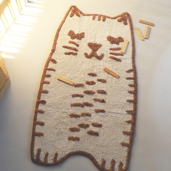 Krem periv/ručno rađen pamučan dječji tepih 65x120 cm Little Charlie – Nattiot-image-1