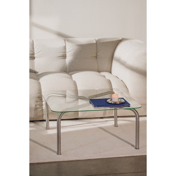 Stolić za kavu sa staklenom pločom stola u srebrnoj boji 60x80 cm Uku – noo.ma-image-2
