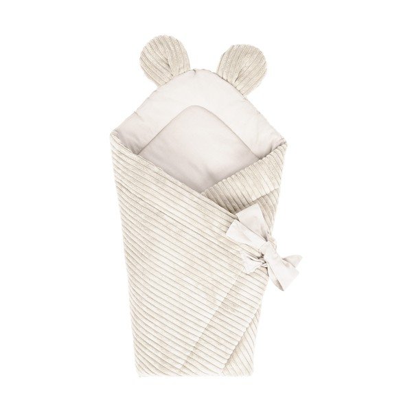Bež pokrivač za povijanje od samta 35x65 cm – Meowbaby