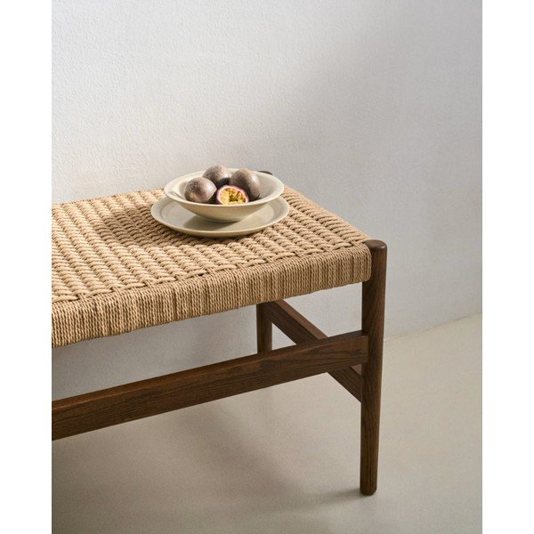 Smeđa/u prirodnoj boji klupa Zaide – Kave Home-image-2