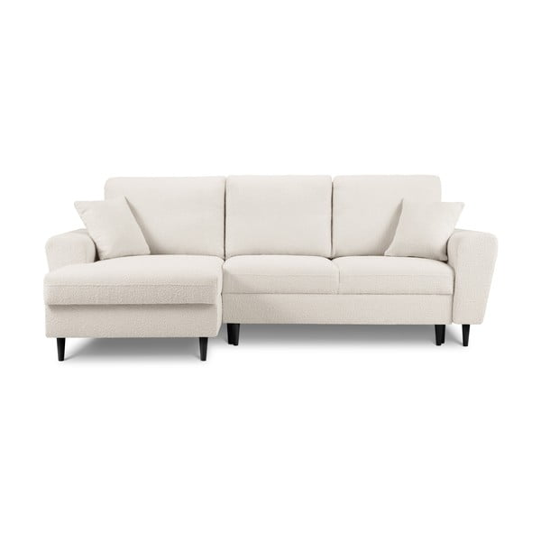 Bež sklopiva/s prostorom za odlaganje kutna garnitura od bouclé tkanine (s lijevim kutom/s ležaljkom) Kyoto – Cosmopolitan Design