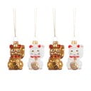 Stakleni ukrasi za božićno drvce u setu 4 kom Lucky Cat – Sass & Belle