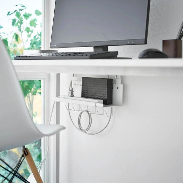 Bijeli metalni uredski organizator za kablove Smart – YAMAZAKI-image-2