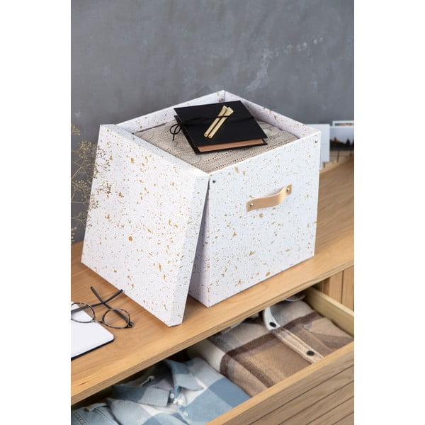 Kutija za pohranu u zlatno bijeloj boji Bigso Box of Sweden Logan-image-1