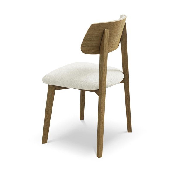 Krem blagovaonska stolica od masivnog drveta Niu – Makamii-image-3