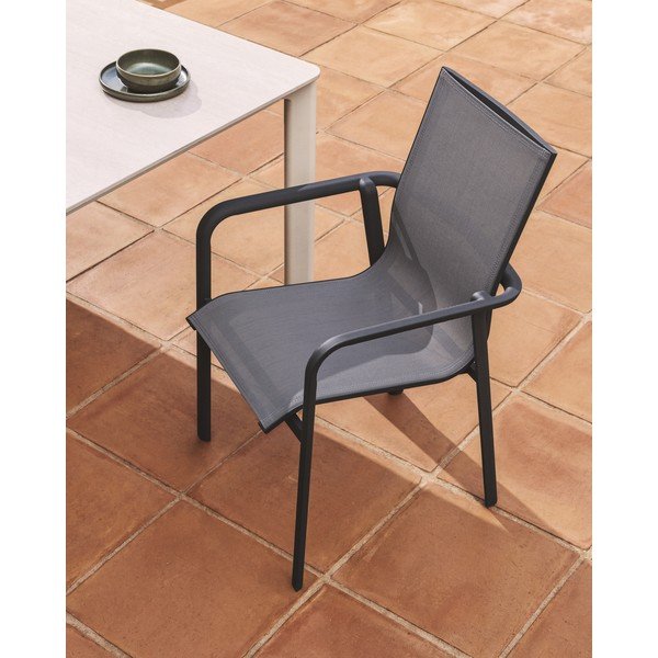Siva vrtna stolica Canea – Kave Home-image-1
