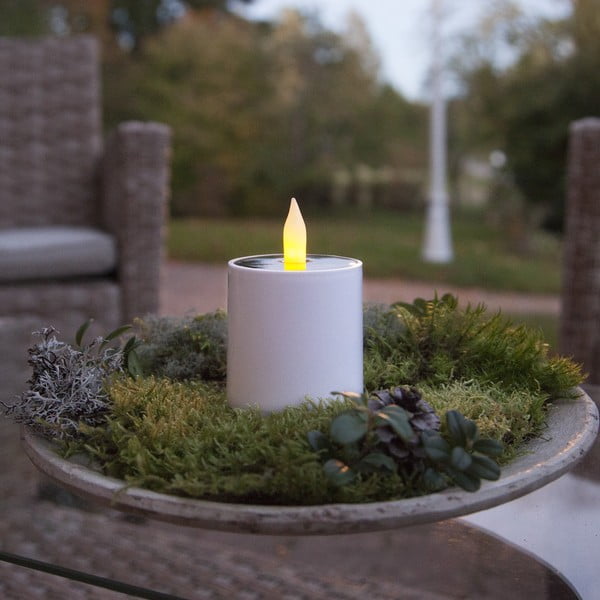 Bijela vanjska solarna LED svijeća Star Trading Saul, visina 7,3 cm-image-1