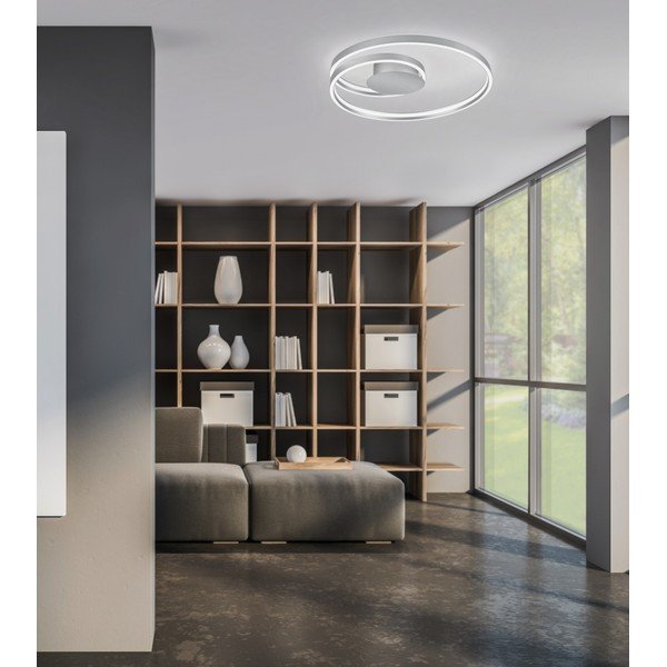Siva LED stropna svjetiljka s metalnim sjenilom Ciola – CINQUE-image-1