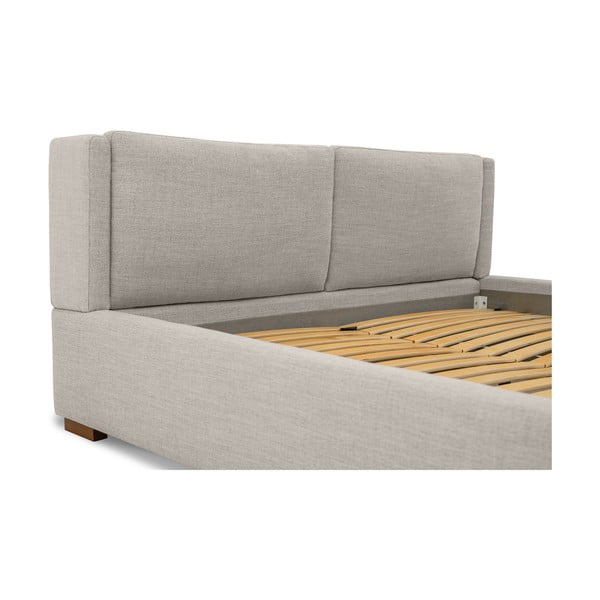 Svijetlo sivi tapecirani bračni krevet s podnicom 140x200 cm Dreamer – Scandic-image-1