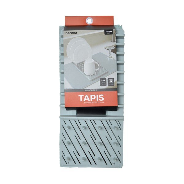 Svijetlo plava plastična podloga za ocjeđivanje posuđa 50x38 cm – Homéa-image-2