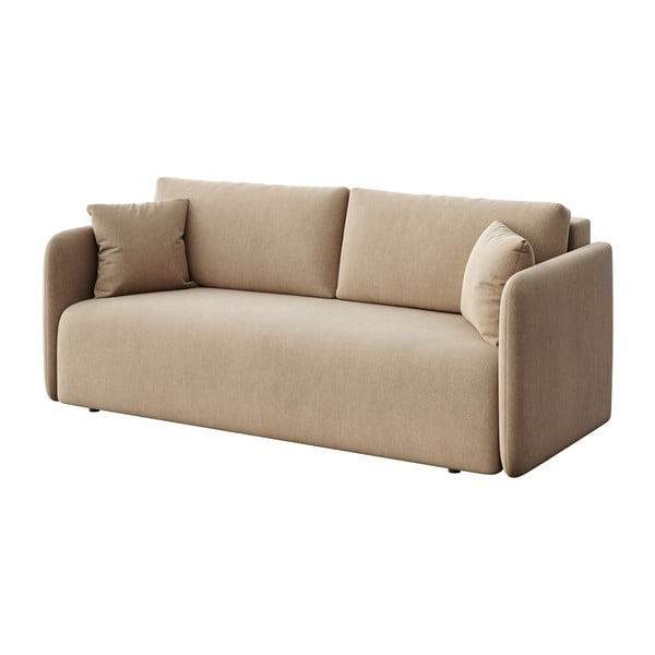 Svjetlo smeđa baršunasti sklopiva sofa 220 cm Chaum – Rodier-image-2