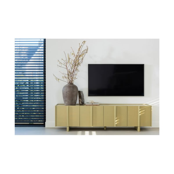 Kaki zelena TV komoda od masivnog bora 200x53x46 cm Basu – WOOOD-image-1