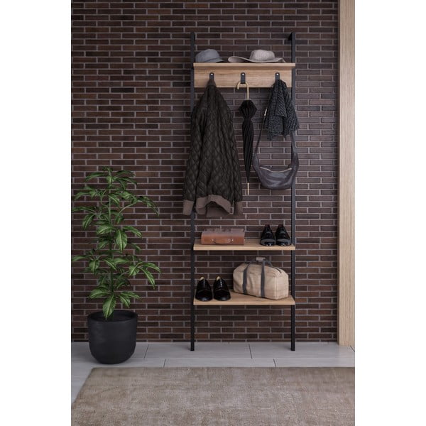 Crna garnitura za hodnik od recikliranog drva Nina - Kalune Design-image-1