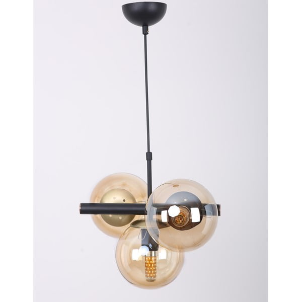 Žuta /crna viseća svjetiljka sa staklenim sjenilom ø 15 cm Cascade – Squid Lighting-image-2