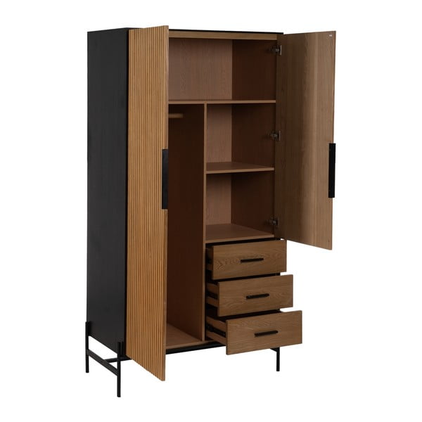 Ormar u dekoru jasena u prirodnoj boji 104x203 cm – Ixia-image-2