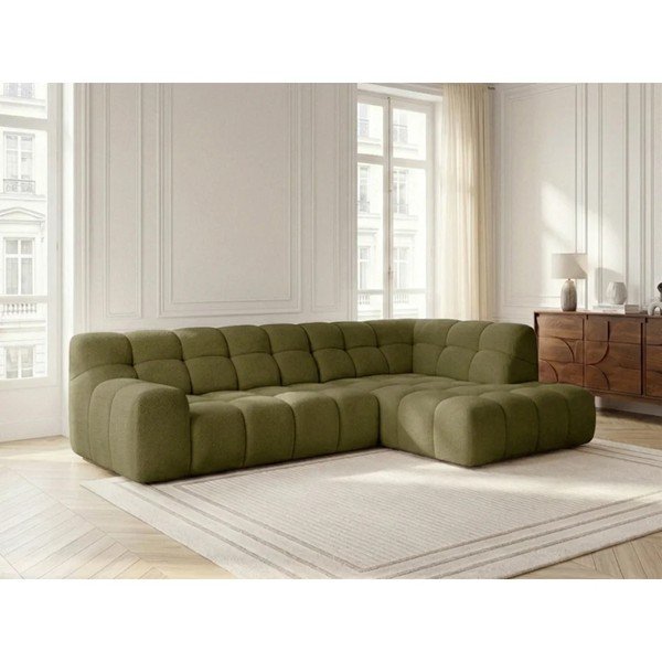 Zelena sklopiva/s električnim podešavanjem sjedala kutna garnitura (s lijevim kutom/u obliku slova L) Andre – Bobochic Paris-image-4