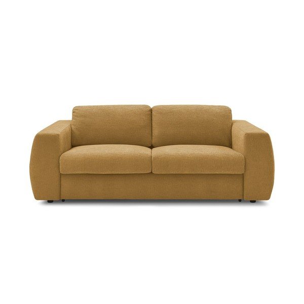 Senf žuta sofa za spavanje/sklopiva od šenila 240 cm Hugo – Bobochic Paris