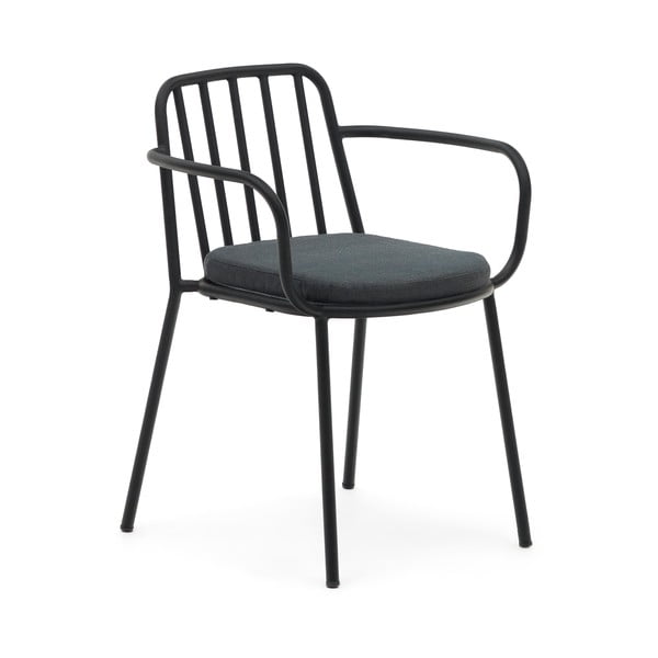 Crna metalna vrtna stolica Bramant - Kave Home