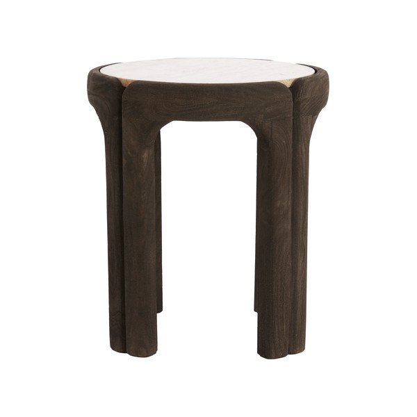 Okrugao pomoćni stol s kamenom pločom stola ø 45 cm Ali – Light & Living-image-2