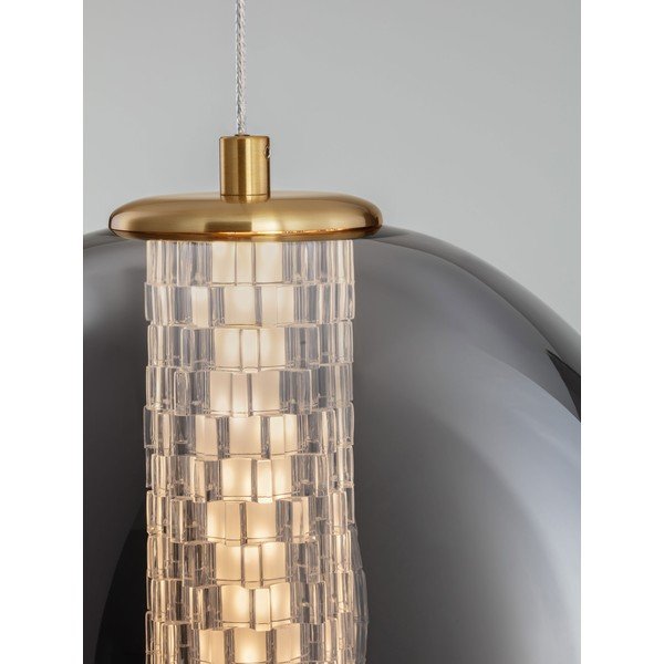 Siva metalna LED viseća svjetiljka sa staklenim sjenilom ø 22 cm Navi – Nova Luce-image-2